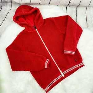 90's LOGG Full Zip Teddy Bear Jacket Red